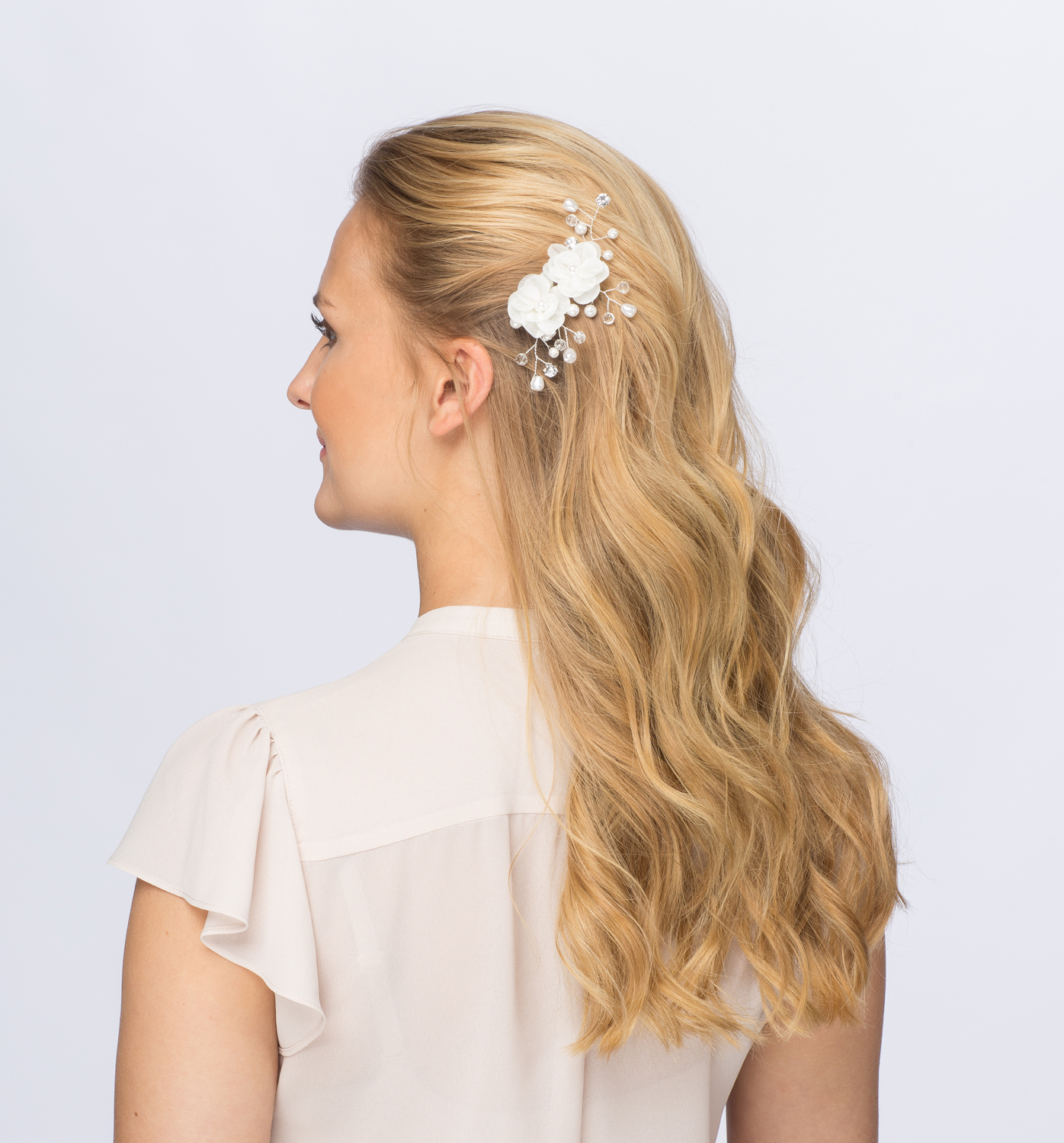 Haarschmuck, Haarspange, Blumen-Accessoire, Perlen-Deko, Haarclip