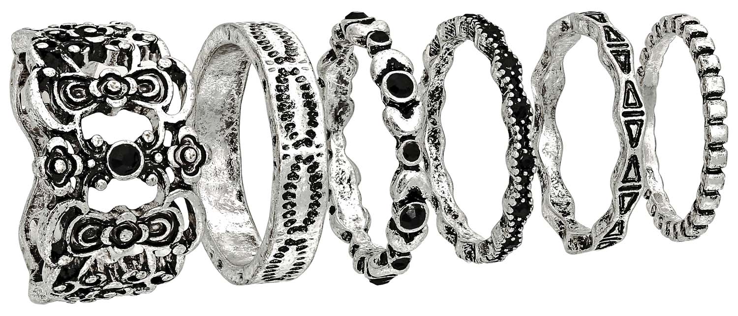 Set de anillos - Vintage Silver