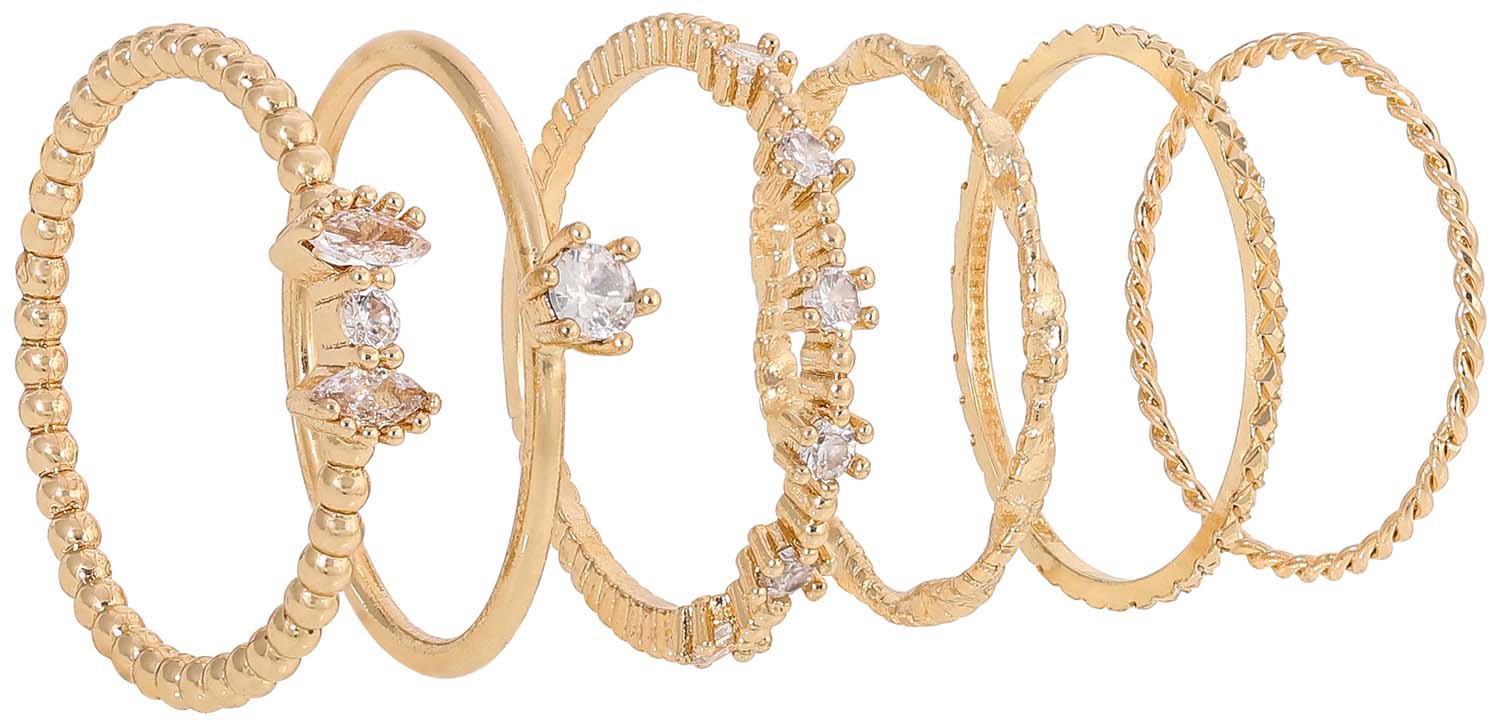 Rabatt 62 % Golden M NoName Goldene Ringe Set DAMEN Accessoires Modeschmuckset Golden Größe M 