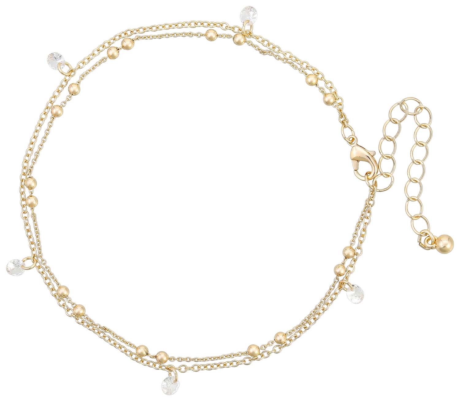 Pulsera tobillera - Zirkonia Gold