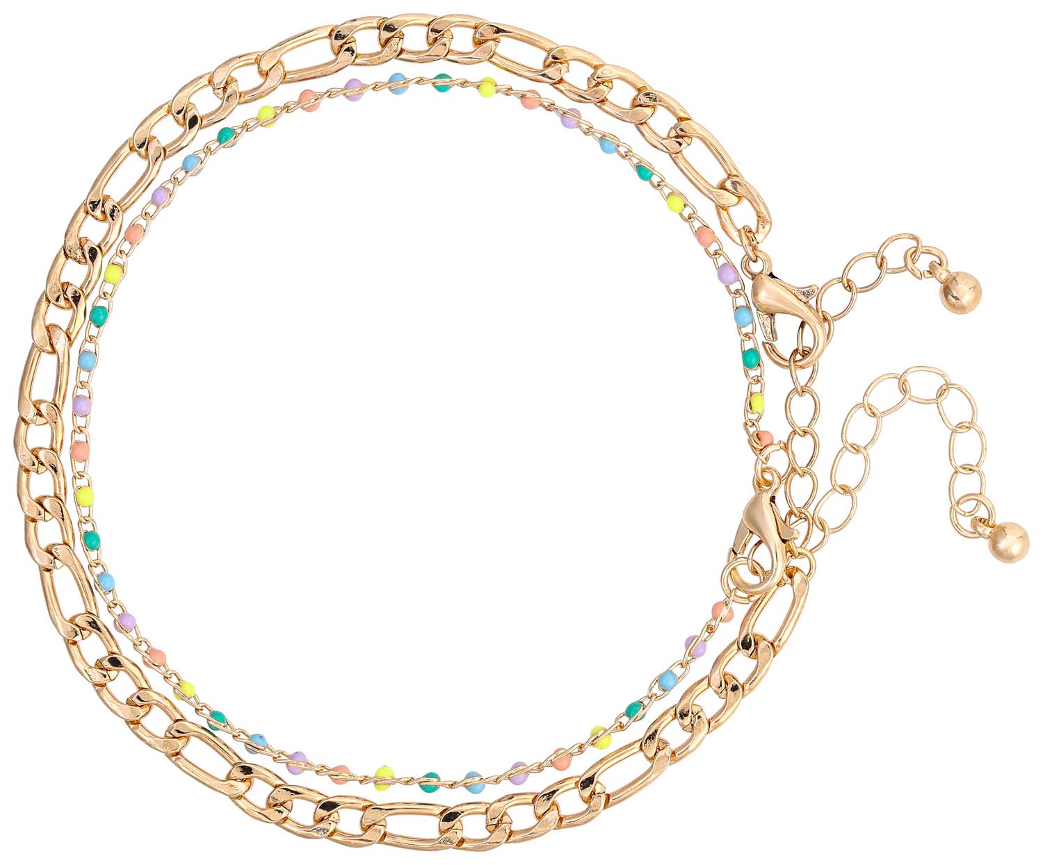 Ensemble de chaînettes de cheville - Pastel Shine Ensemble de chaînettes de cheville - Pastel Shine