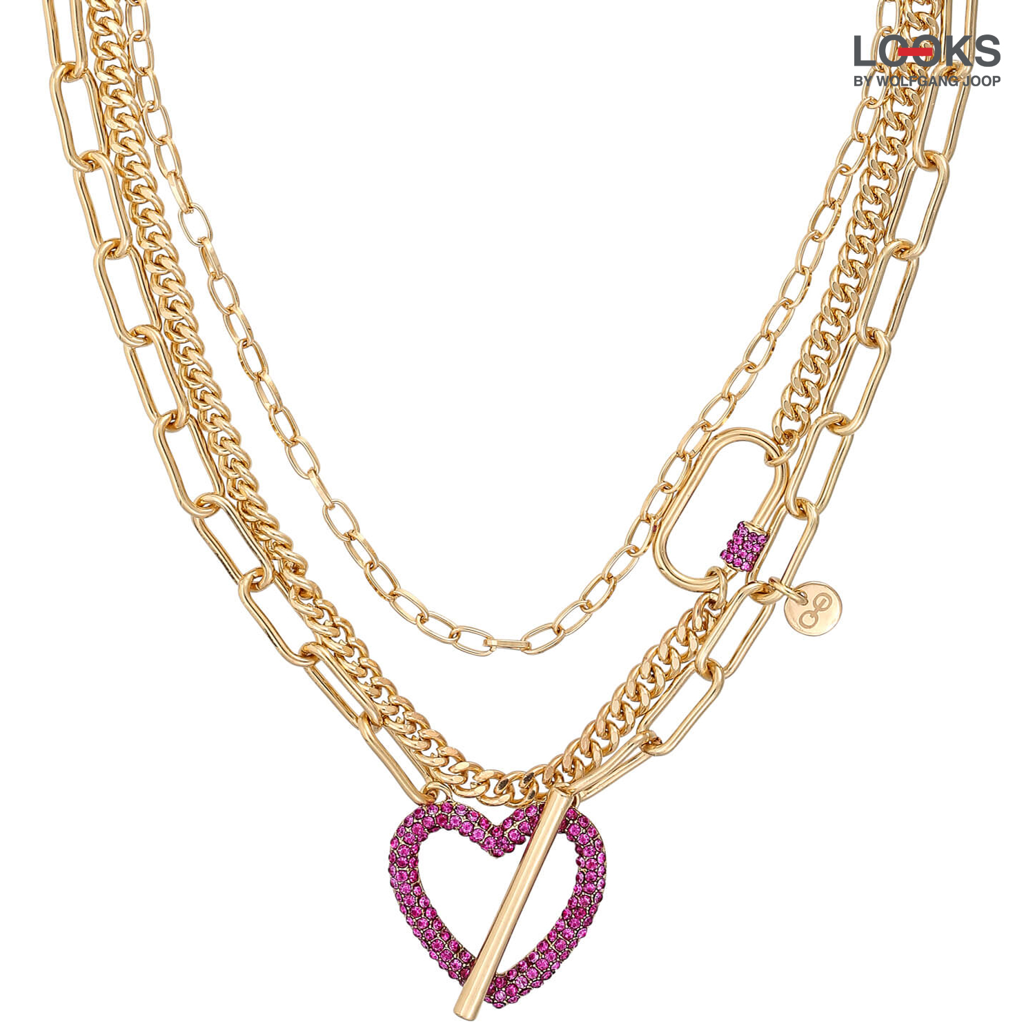 Collana stratificata - Pink Heart