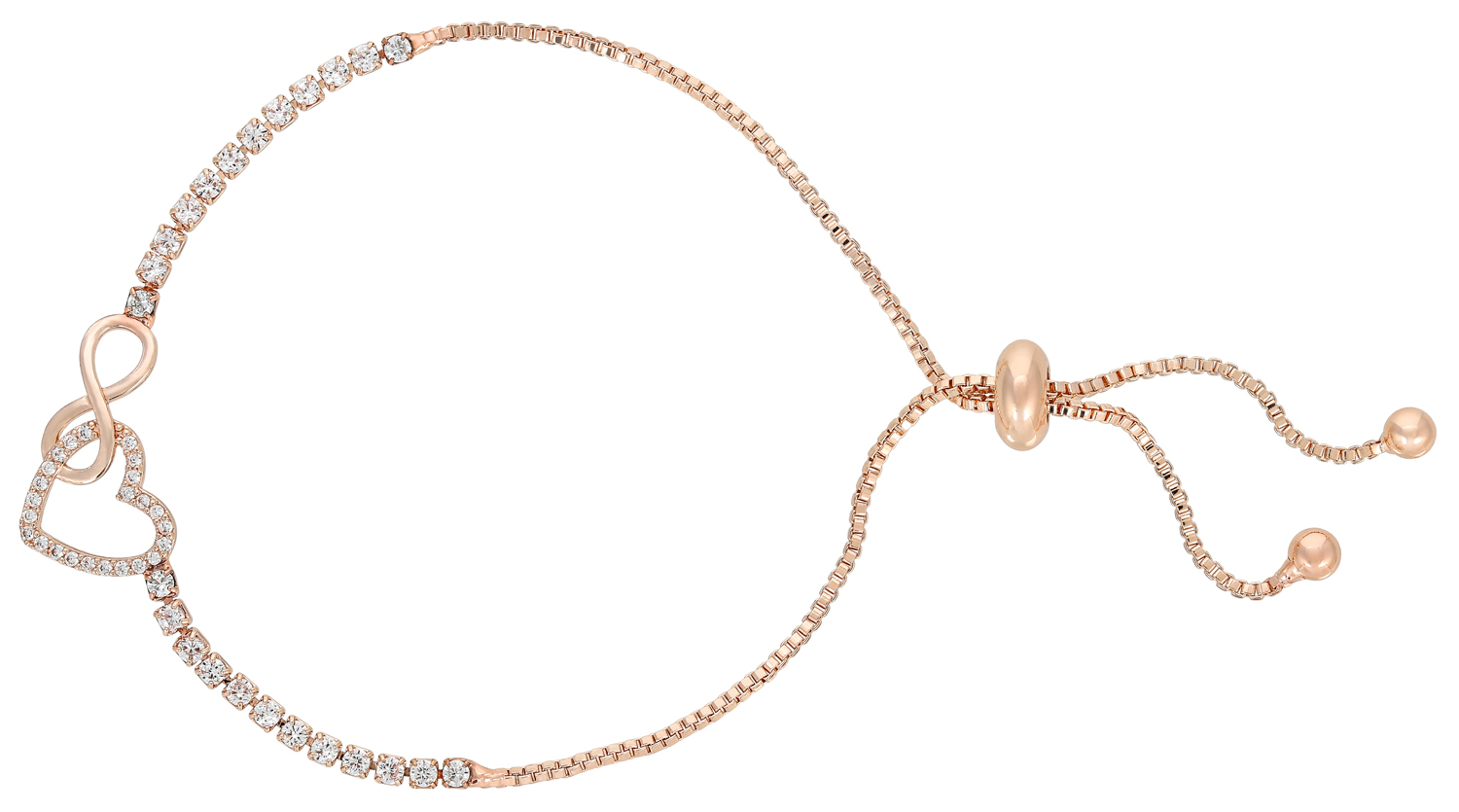 Infinite U Bracciale Donna In Argento 925 Con Ciondolo Ali D'Angelo E Zirconia Cubica - Regolabile (16-18,5 Cm)