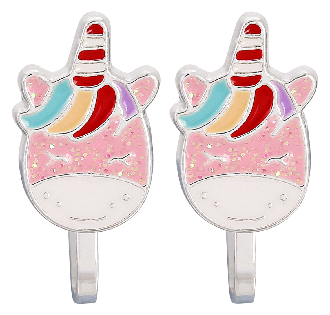 Boucles d'oreilles clips fille - Sleeping Unicorn