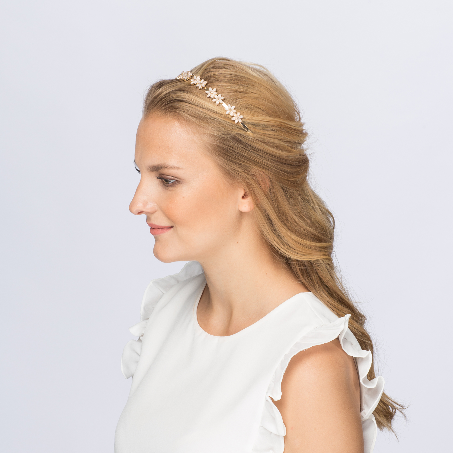 Kopfschmuck, Blumenkette, Haarreif, Wedding-Accessoire, Rosen-Muster