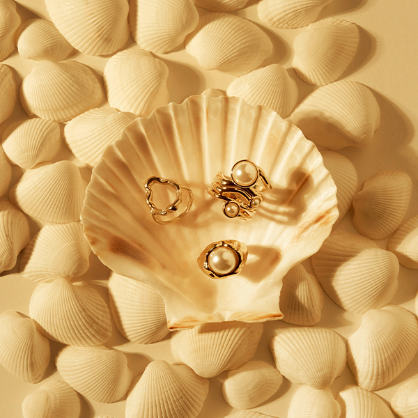 Schmuck, Ring, Ohrringe, Perlen, Schale