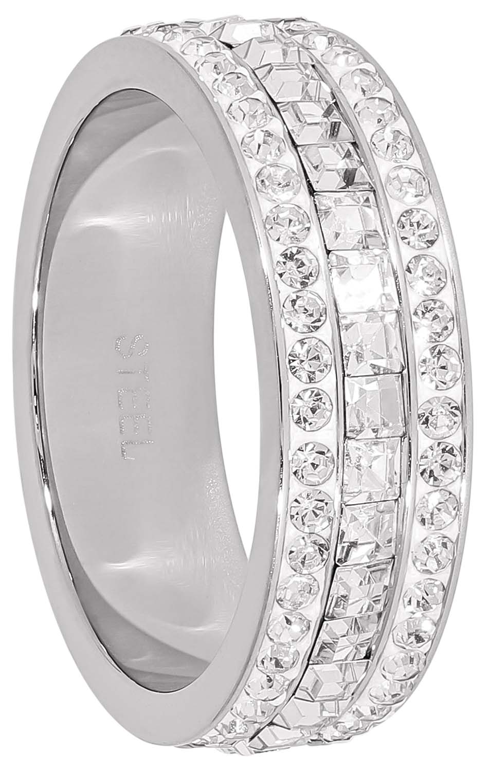 Ring, Kristalle, Silber, Band, verziert