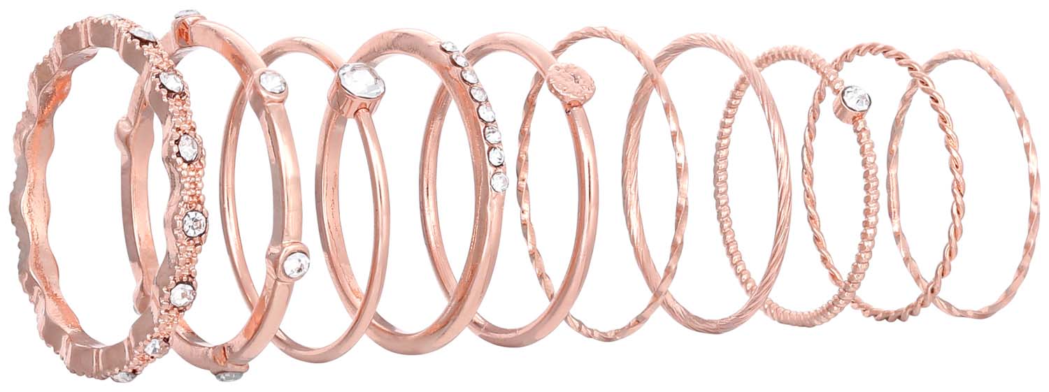 Set de anillos - Rosy Glitter