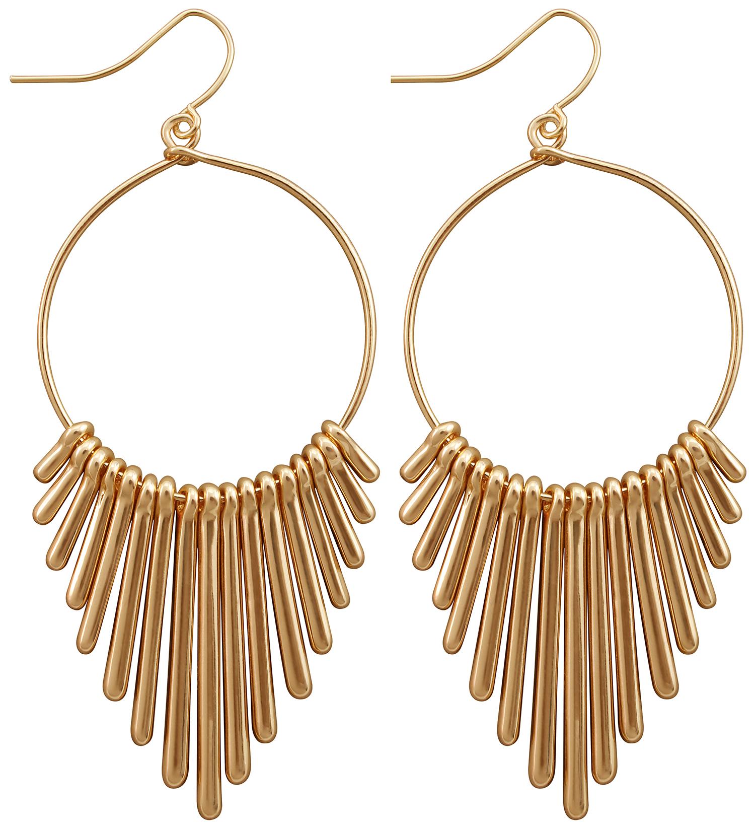 Drop Earrings - Golden Stripes