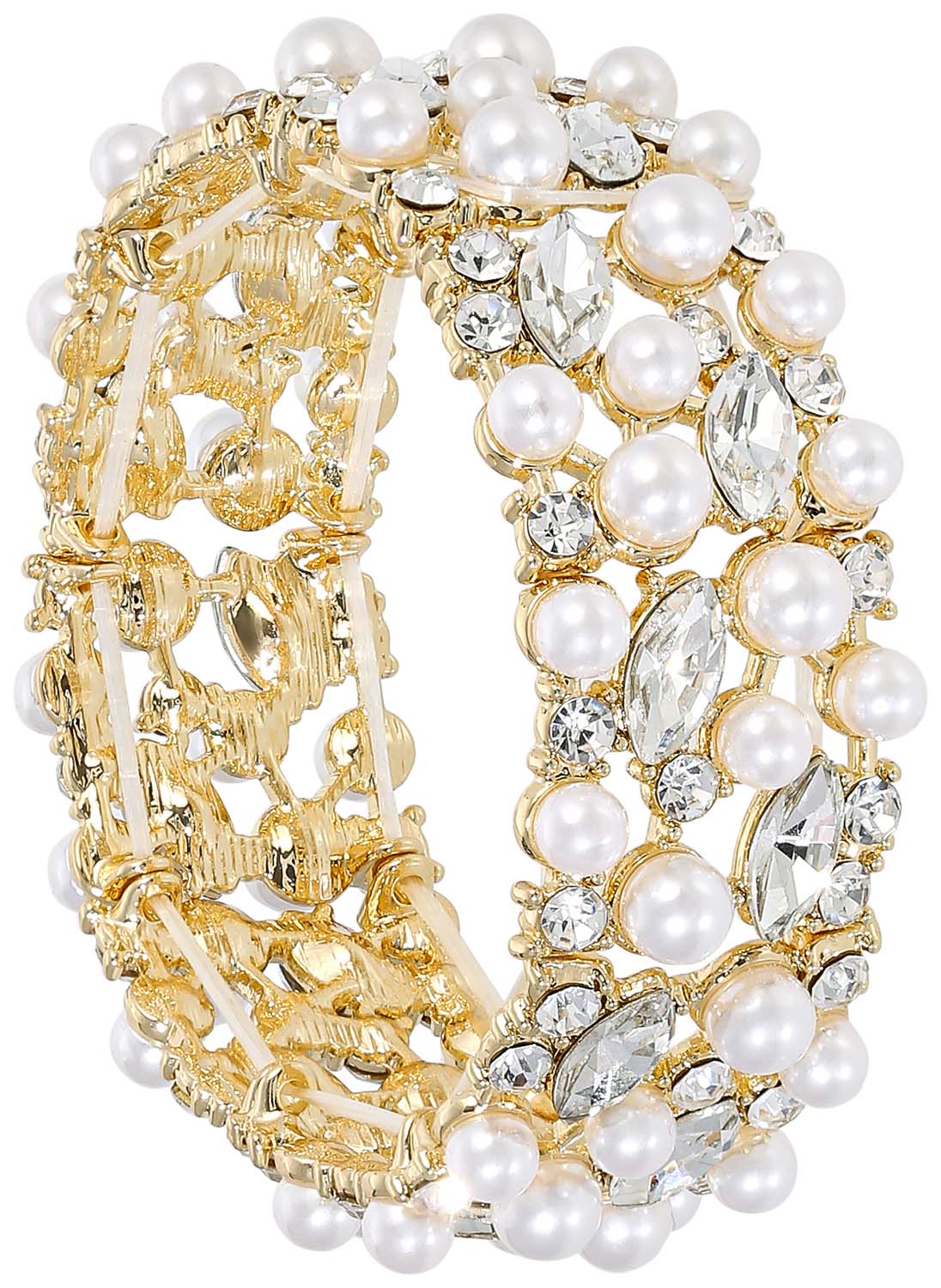 DAMEN Accessoires Modeschmuckset Weiß NoName Set Goldarmbänder mit Perlen Golden/Weiß Einheitlich Rabatt 92 % 