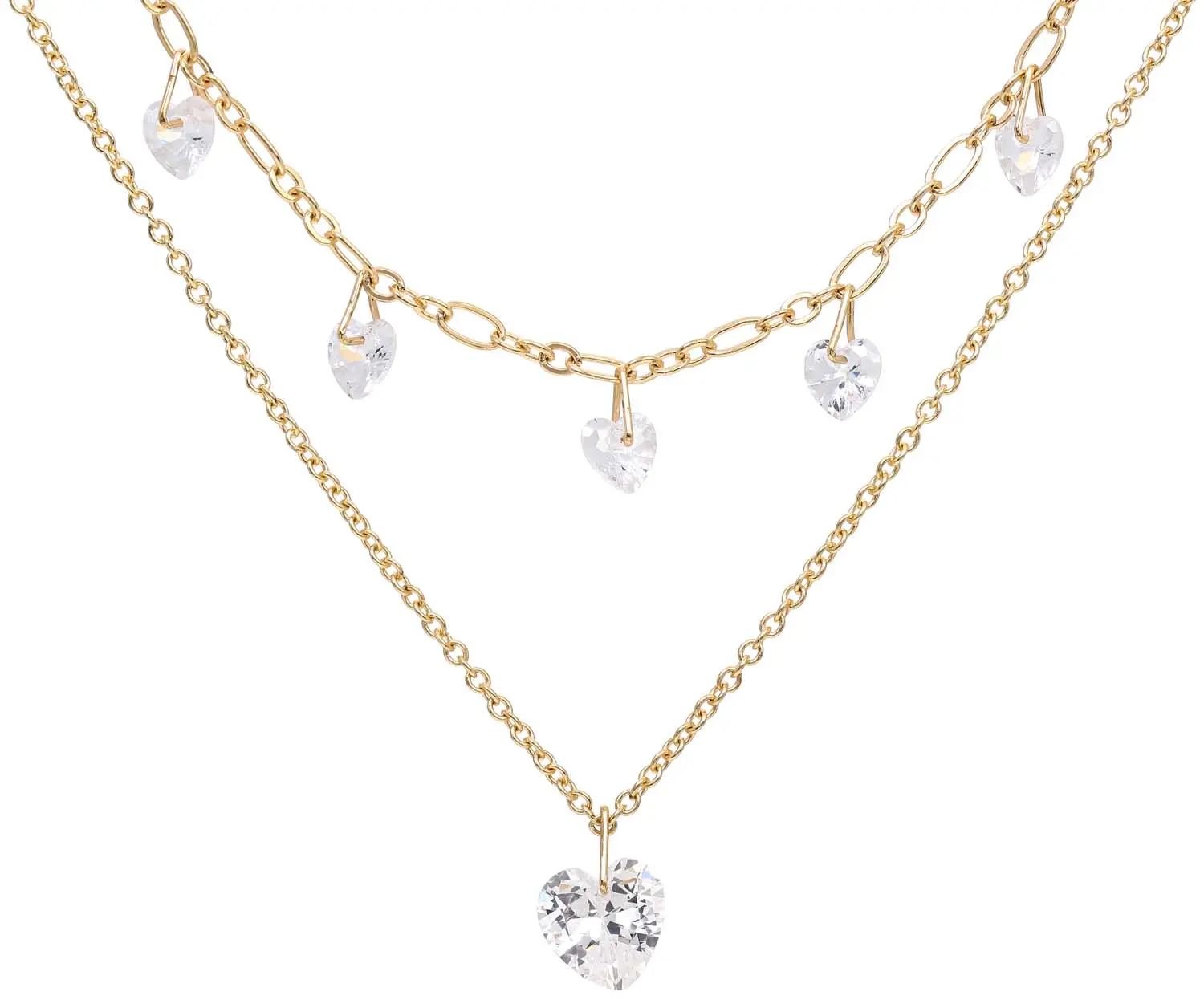 Collier multirangs - Crystal Hearts