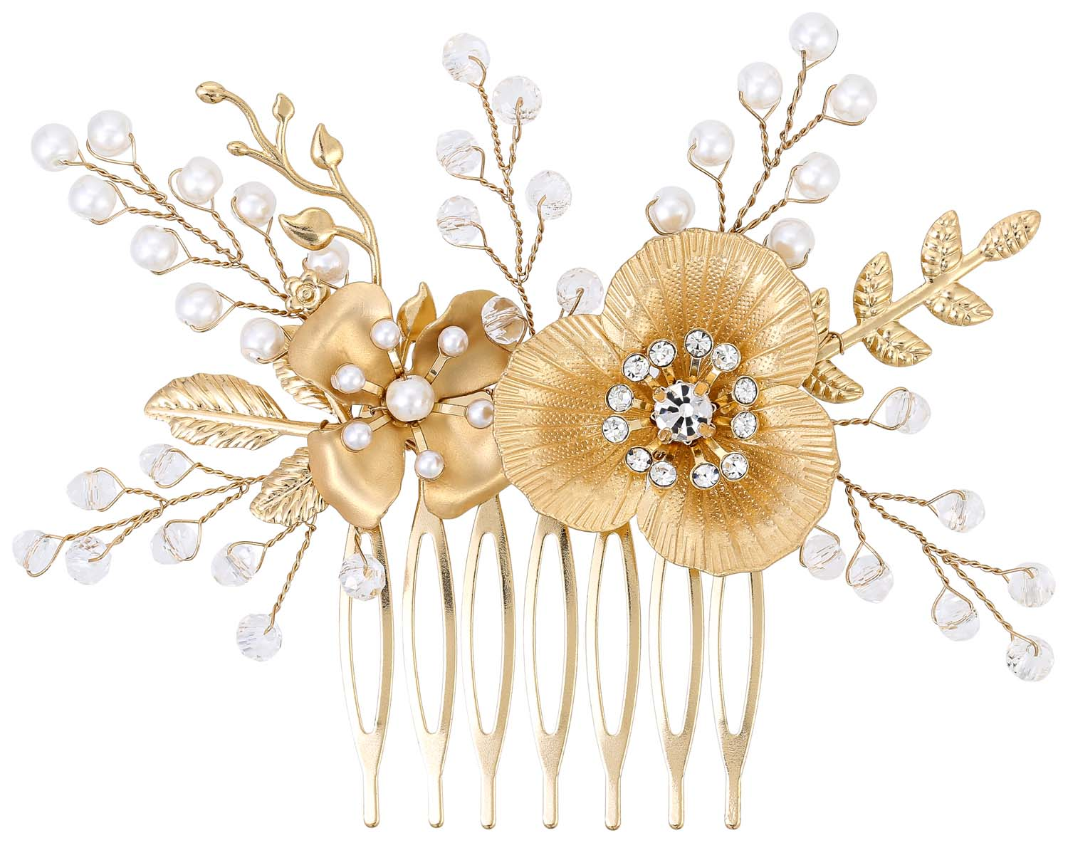 Peigne à cheveux - Golden Flowers