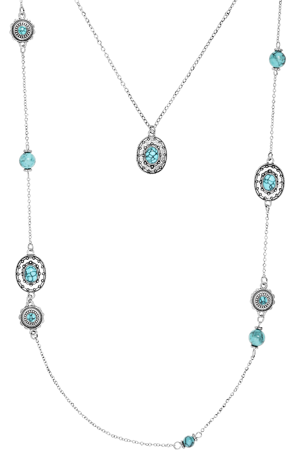 Layering ketting - Oval Turquoise