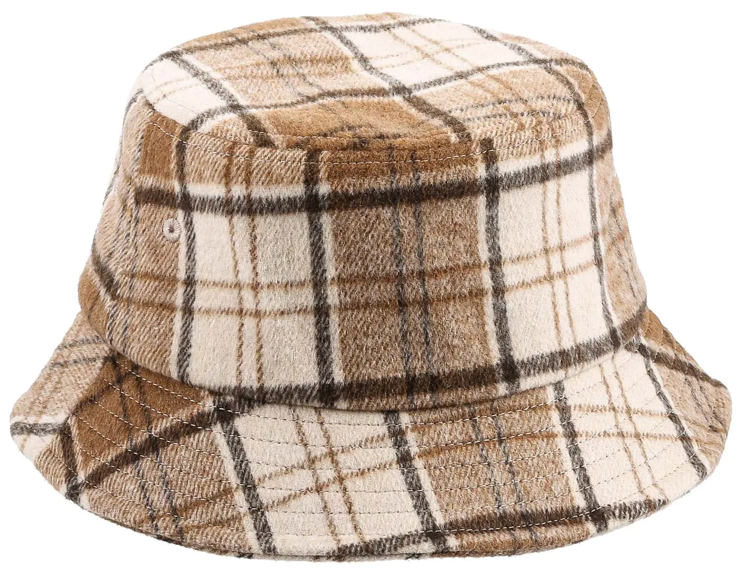 Bucket Hat - Brown Checkered