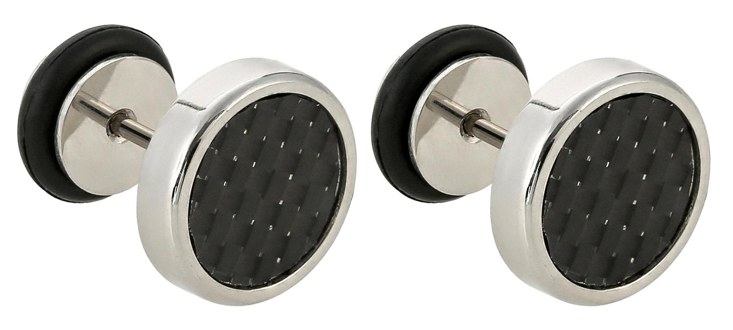 Herren Ohrstecker - Black Rounds