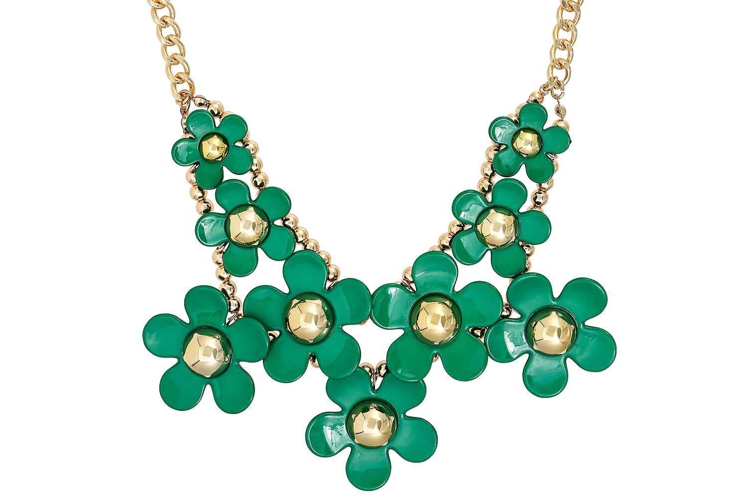 Collier - Green Flowers