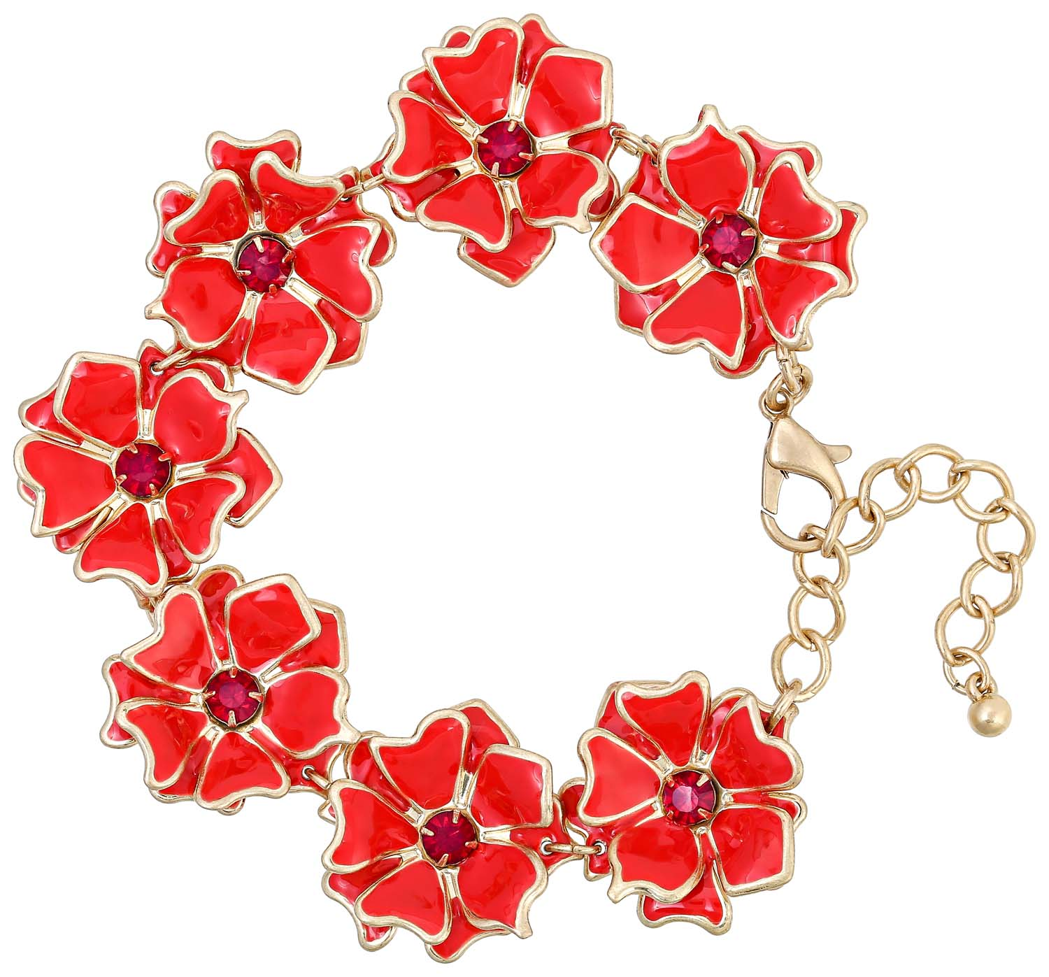 Bracelet - Red Flowers