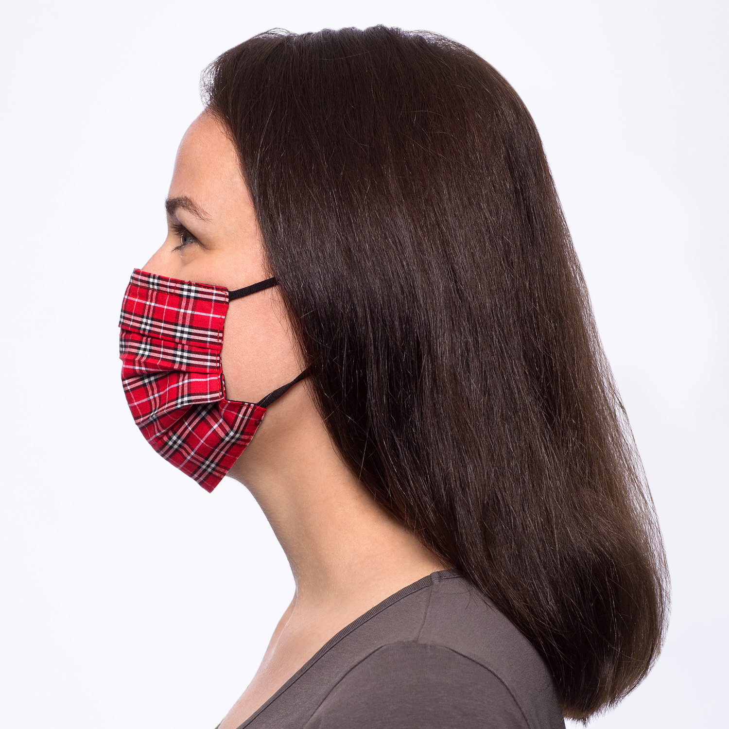 Mondkapje - Red Plaid