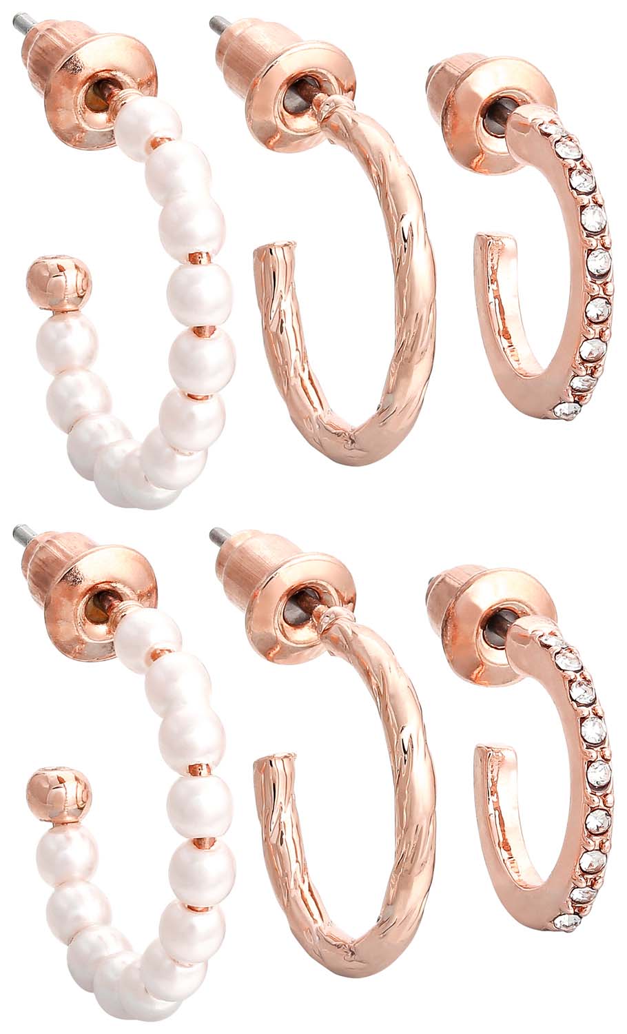 Creolen set - Rosy Pearls