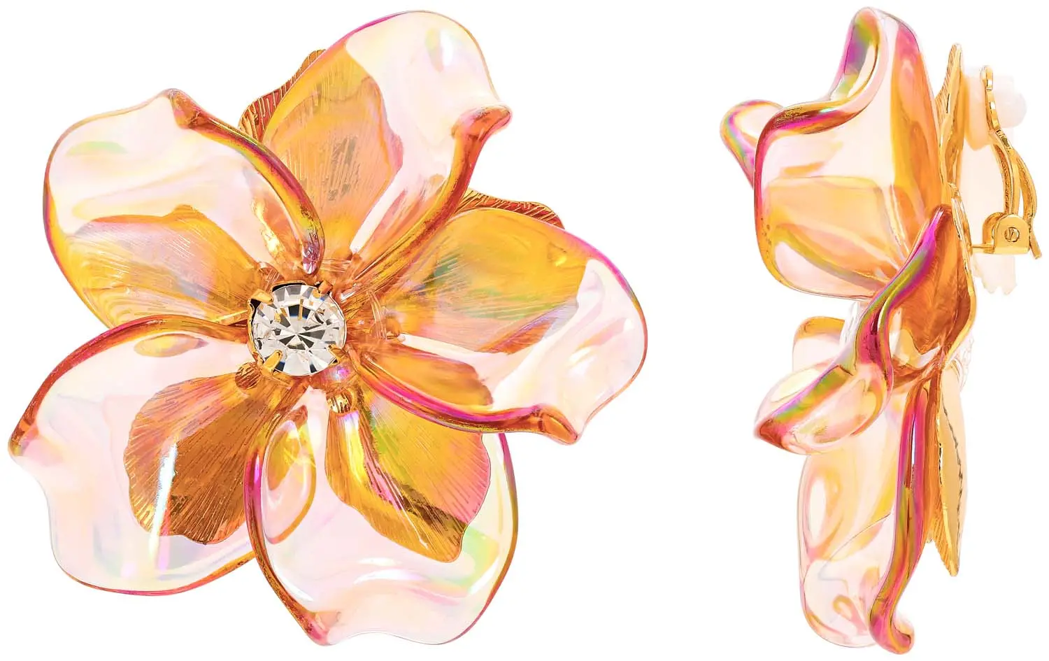 Boucles d'oreilles clips - Holographic Flower