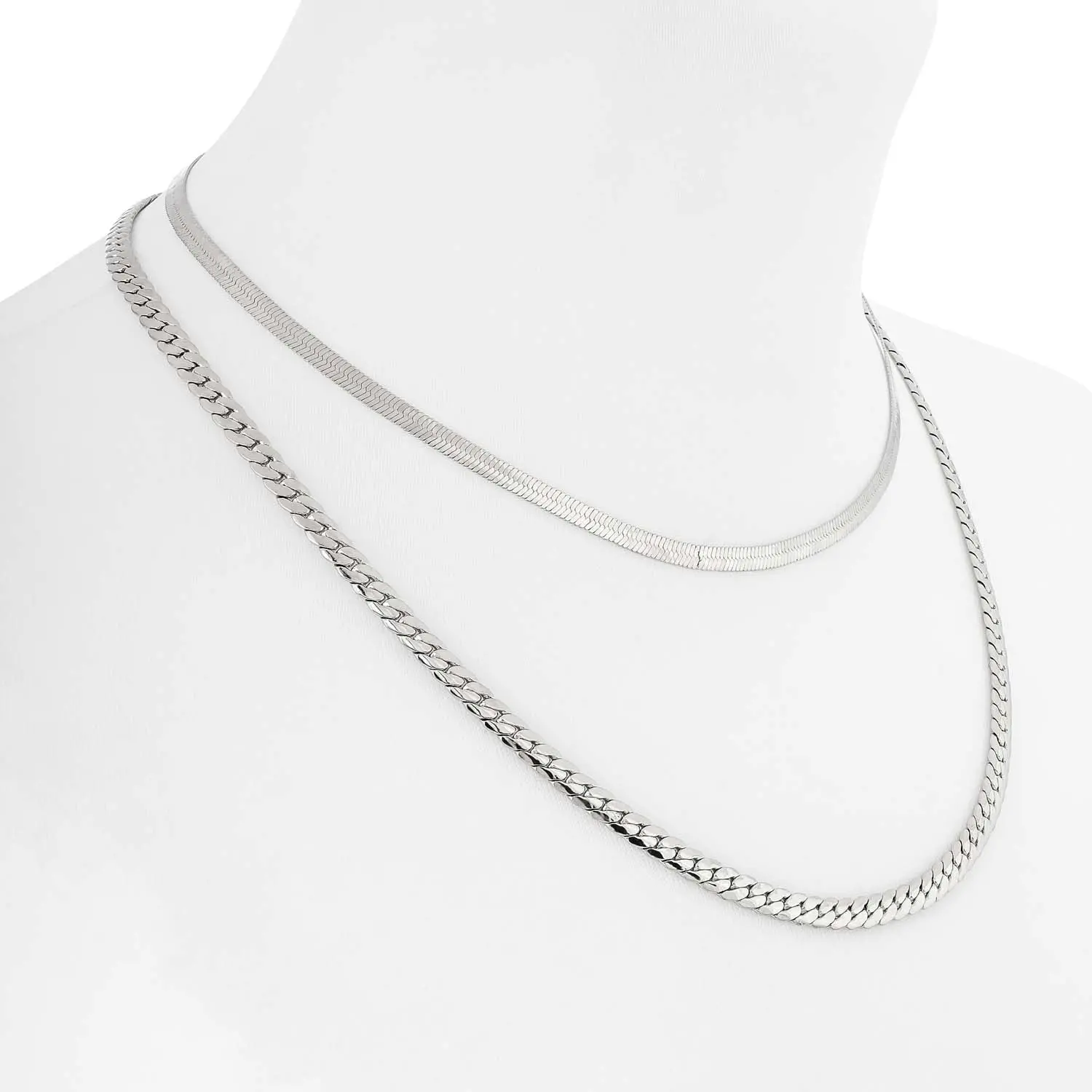 Layering Kette - Silver Rows
