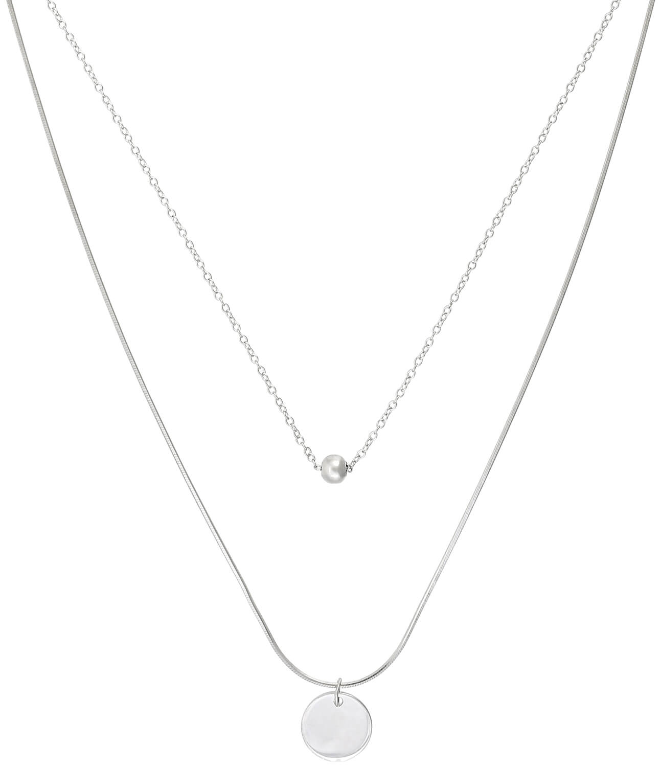 Collana stratificata - Glossy Silver