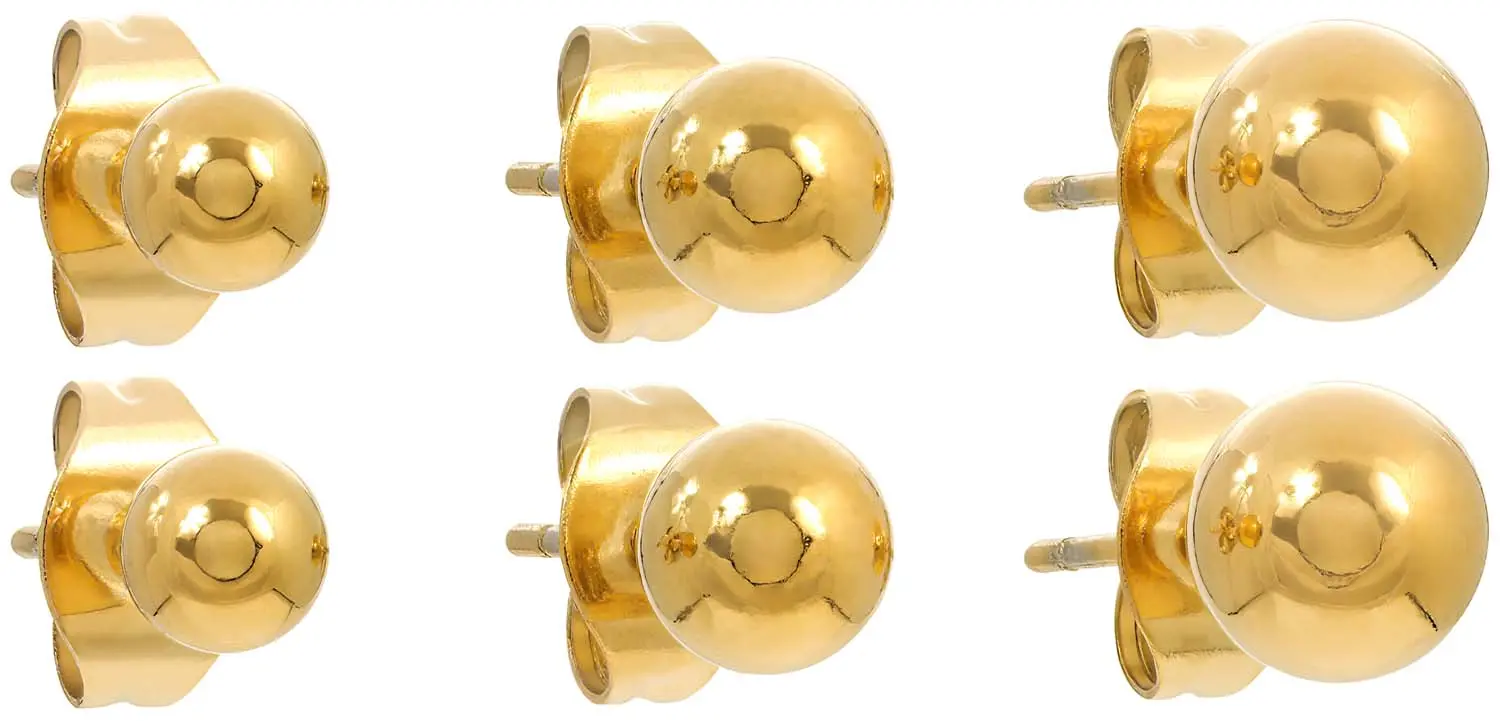 Set di orecchini a perno - Steel Globes