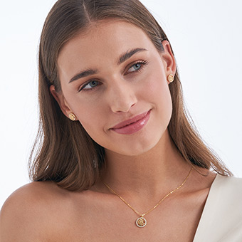 schmuck, ohrringe, kette, gold, frau