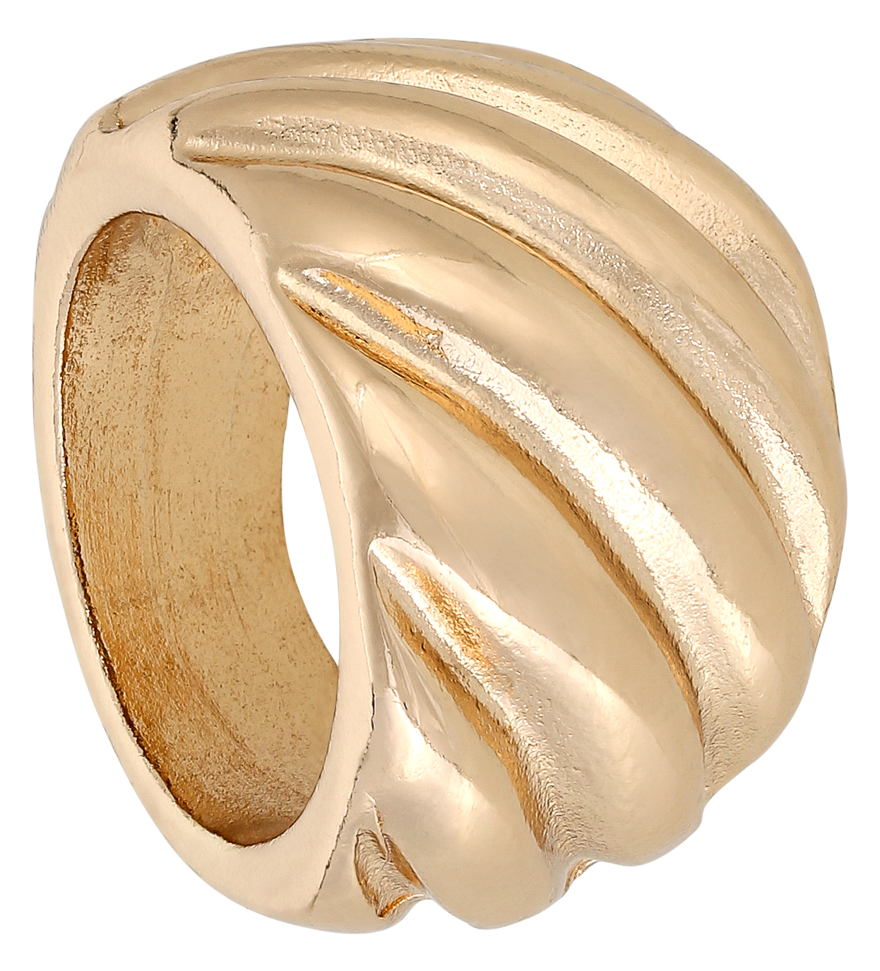 Ring, Goldfarben, Breiter Ring, Reliefstruktur, Metallschmuck
