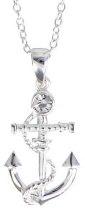 Necklace - Shiny Silver Anchor Necklace - Shiny Silver Anchor