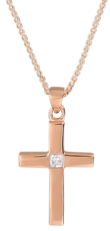 Collar - Rosé Cross Pendant 