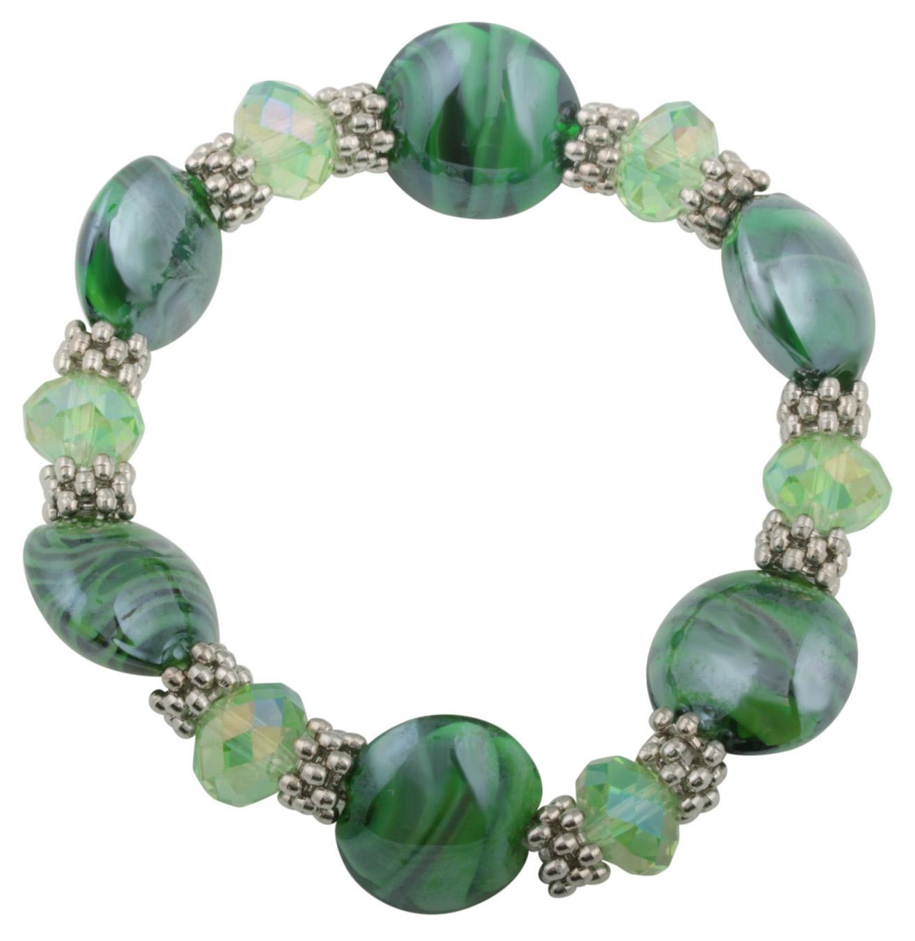 Bransoletka - Rhinestone / Green