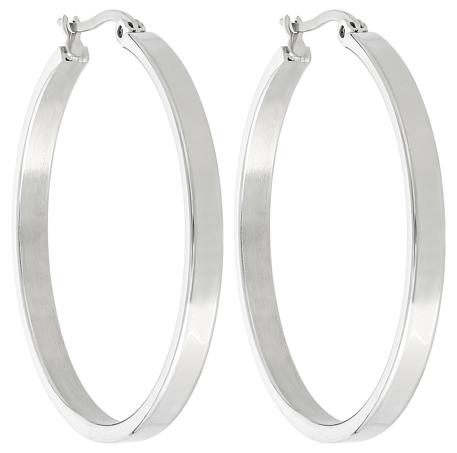 Hoop-Ohrringe, Silber, Metall, Edelstahl, Modeaccessoire