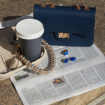 handtasche, blaue tasche, kettenglied-kette, clutch, mode zubehör