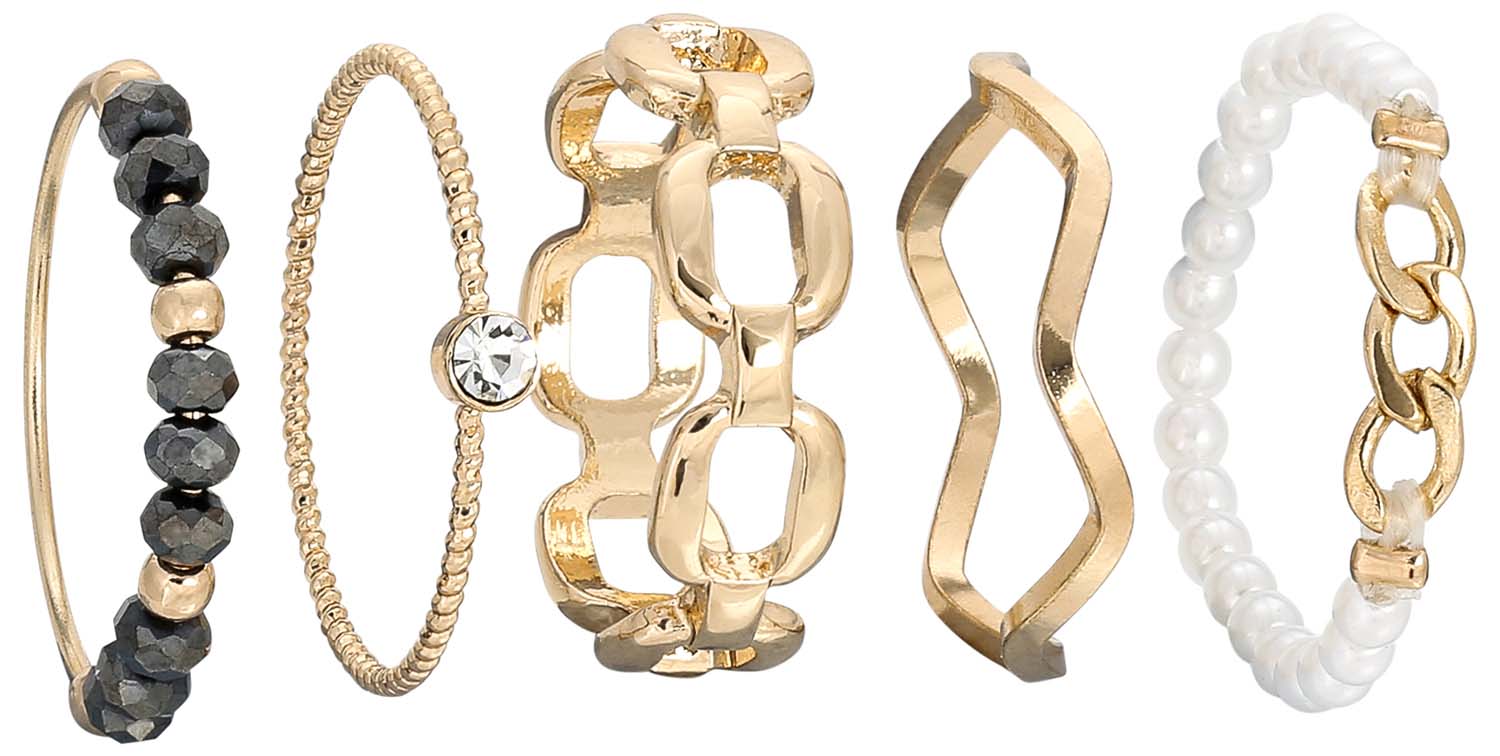 Set de anillos - Golden Glamour