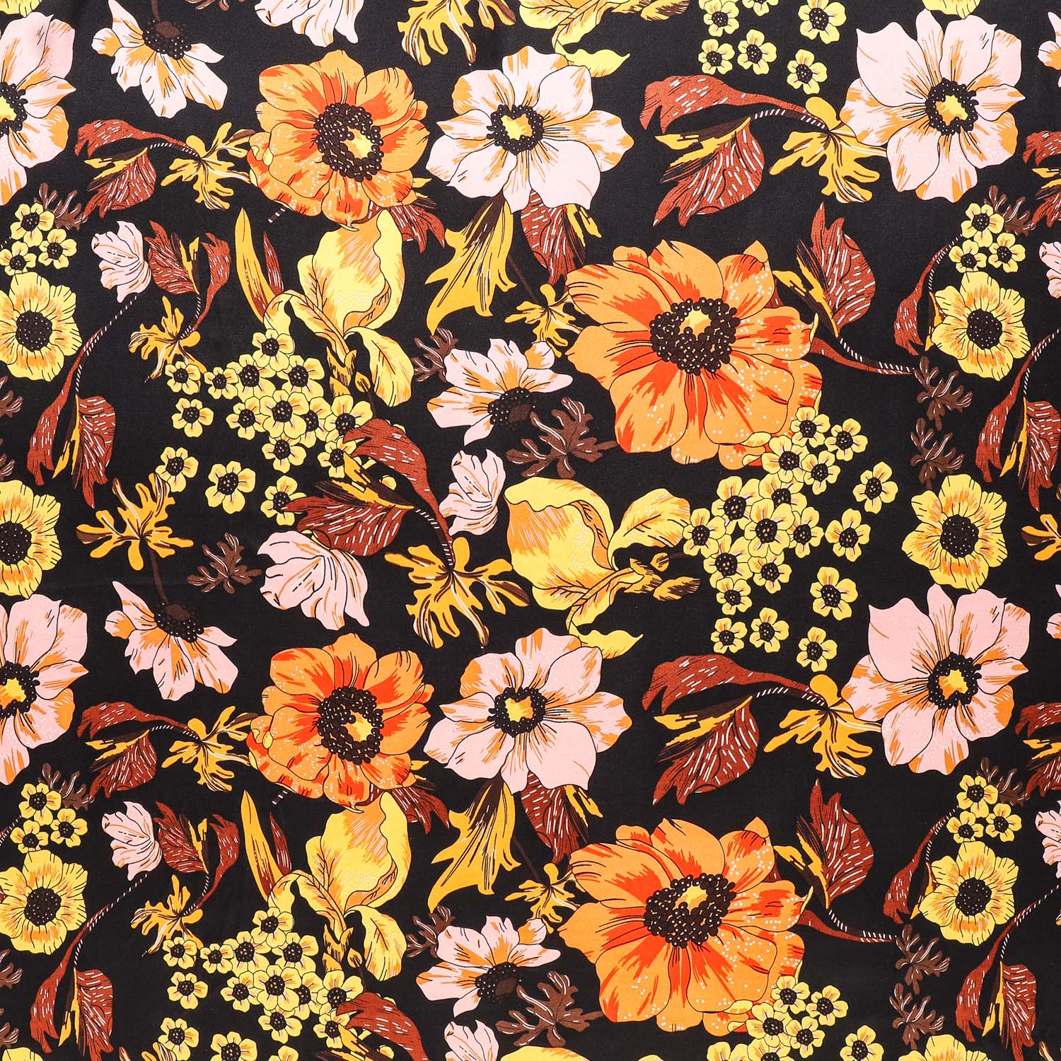 Sjaal - Black Flower