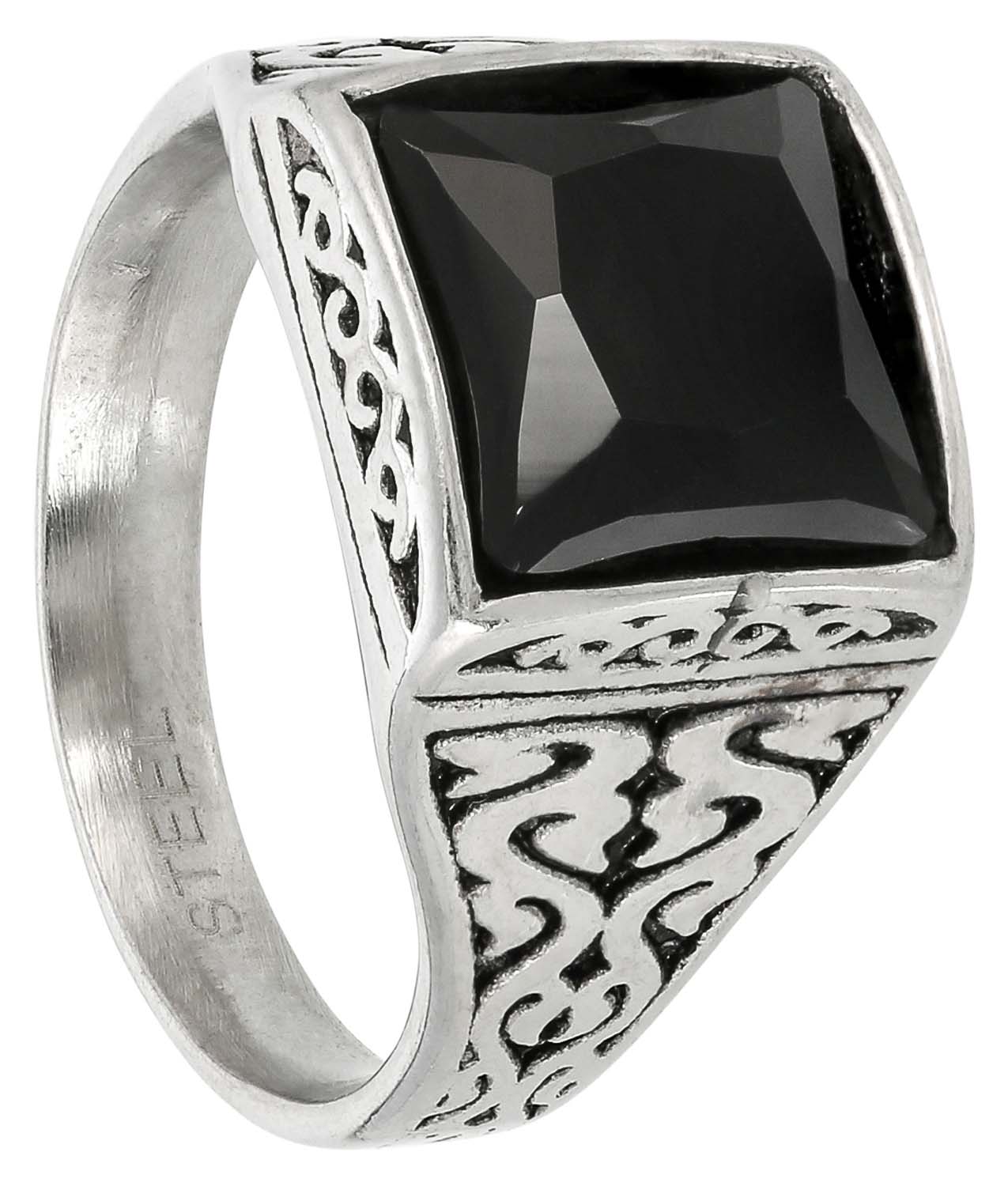 Herren Ring - Patterned Black