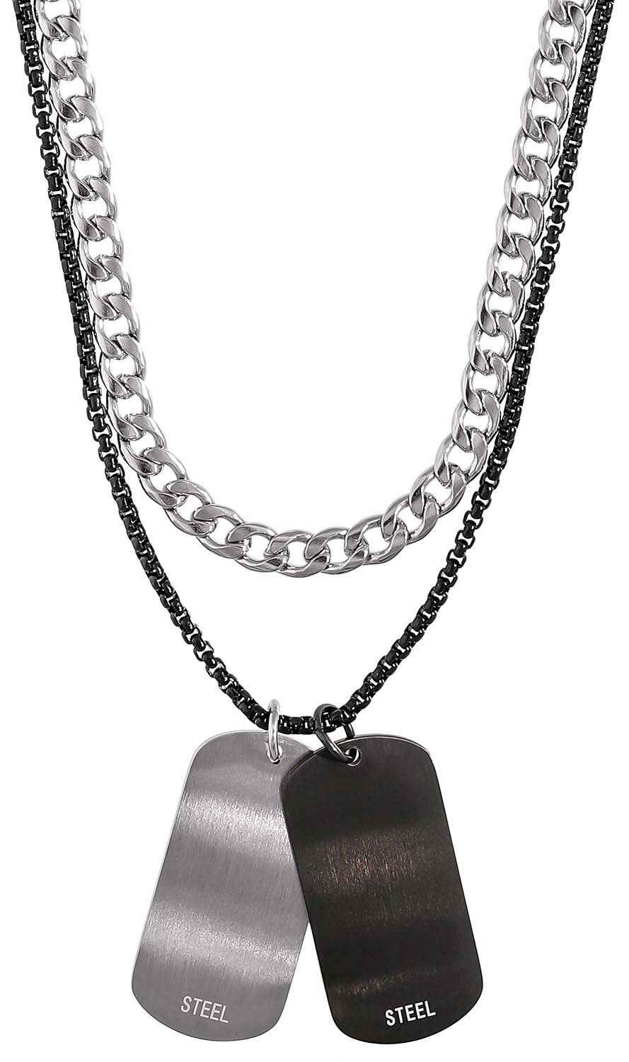 Collar para hombre - Silver Black