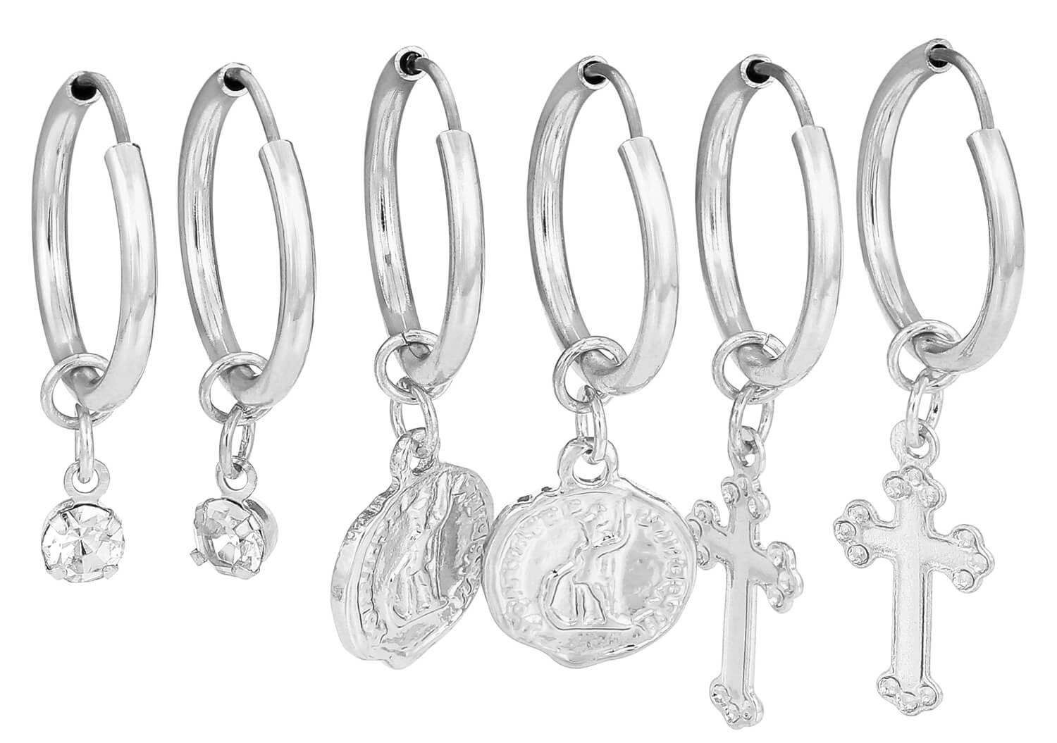 Ensemble de boucles d'oreilles - Silver Notre Dame