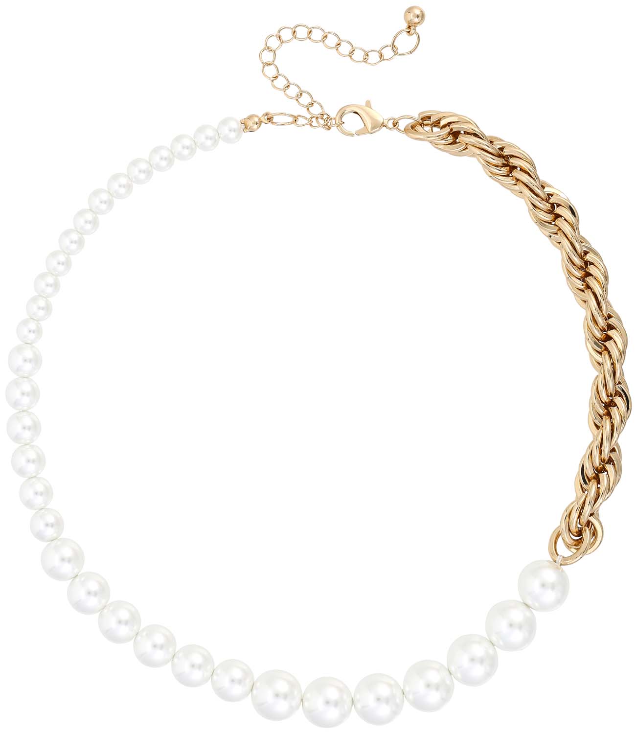 Venus line \u00fcppige Perlenkette Kette creme und grau Schmuck Ketten Perlenketten Modeschmuck 80er Jahre 