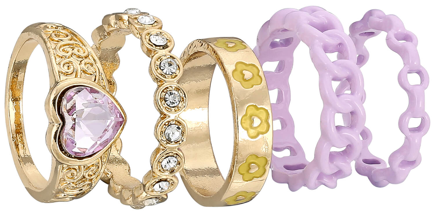 Set de anillos - Violet Glamour