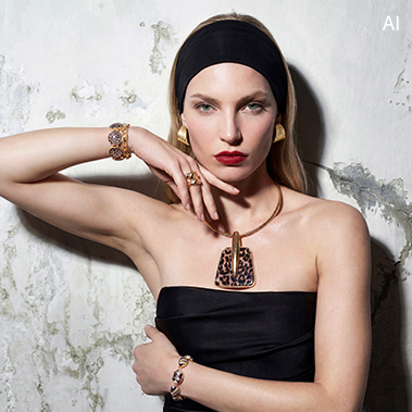 kundenspezifische mode, halskette, statement-schmuck, leopard-muster, armband