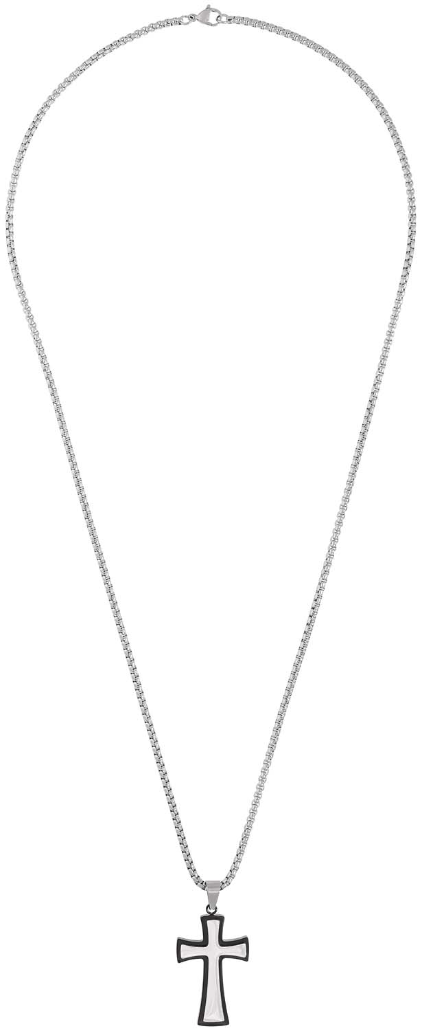 Kette, Halskette, Kreuzanhänger, Metallkette, silbern