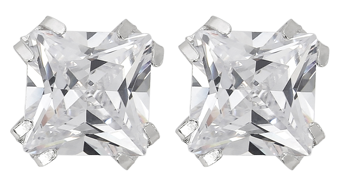 ohrringe, studs, diamant-steine, silberfarben, kristall