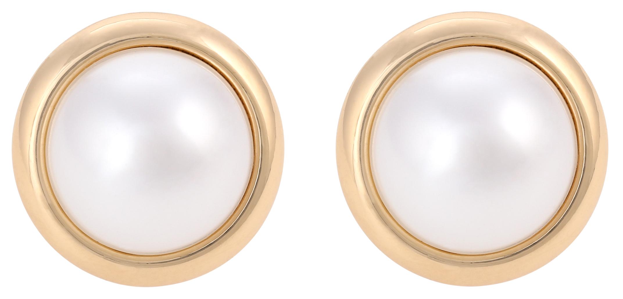 Orecchini a clip - Golden Pearl Duo