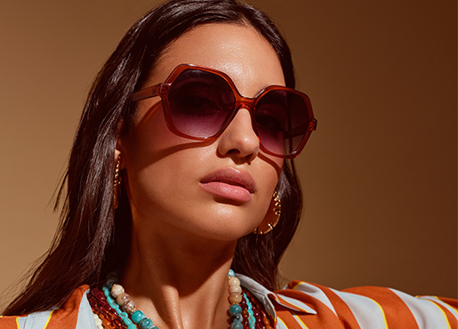 sonnenbrille, rote sonnenbrille, braune rahmen, runde form, mode-accessoire