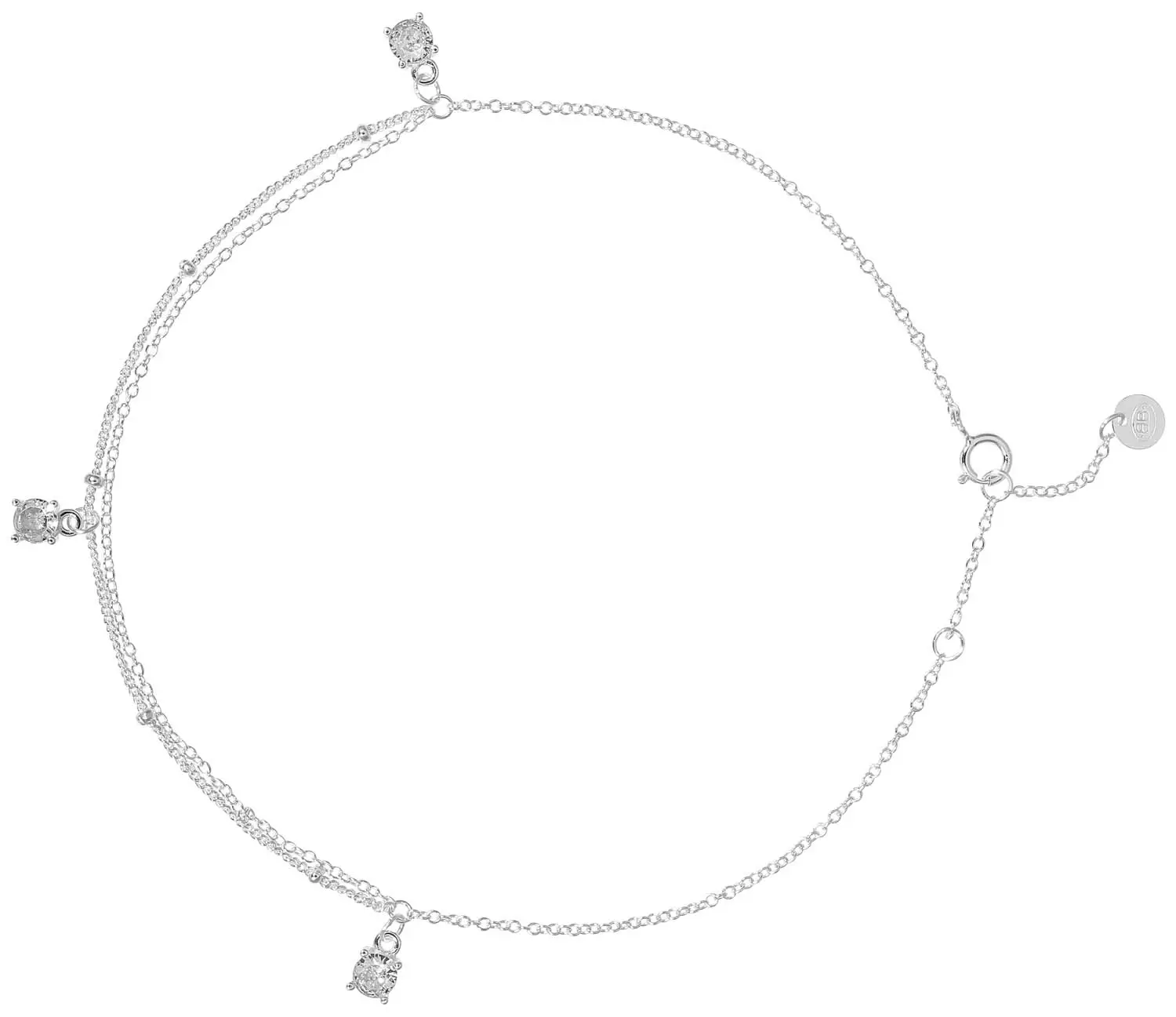 Bracelet de cheville - Silver Zirconia