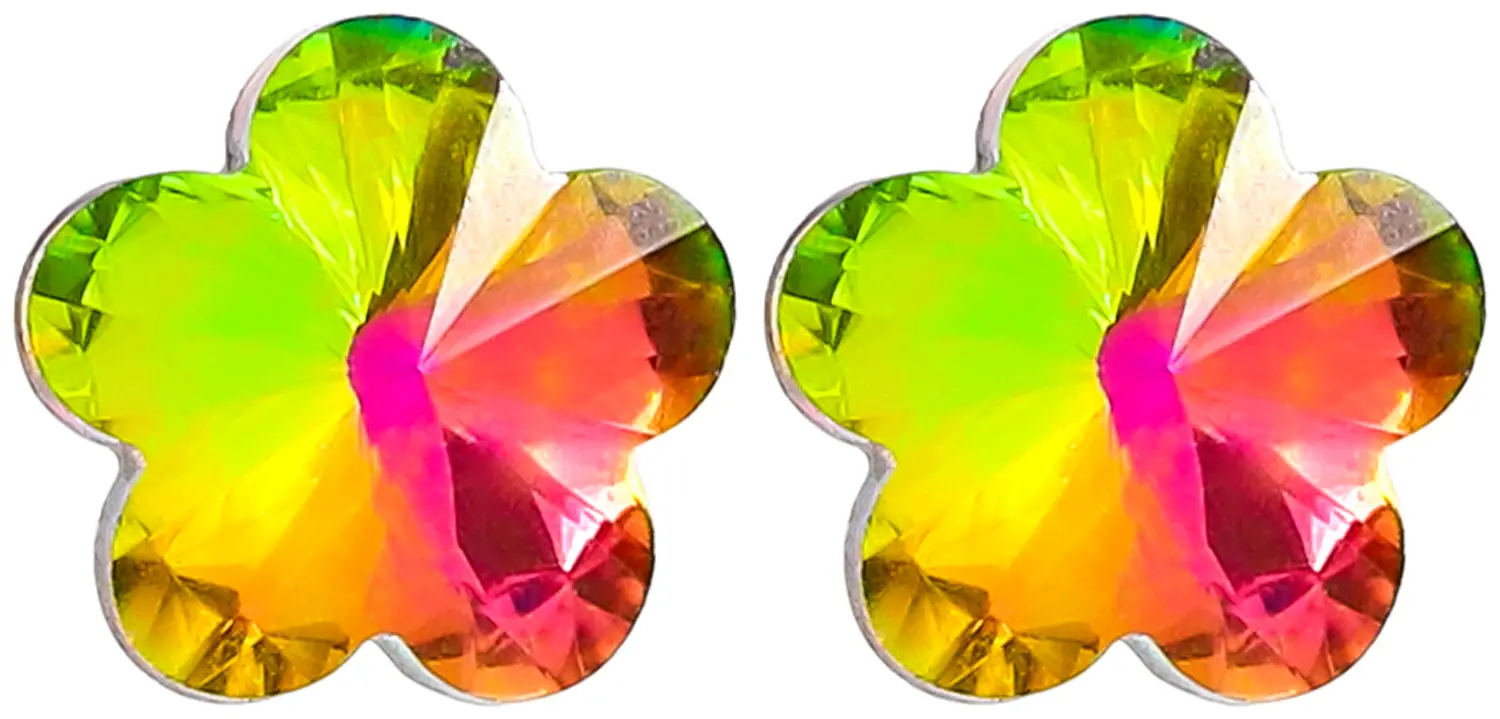 Kolczyki sztyfty - Rainbow Flower