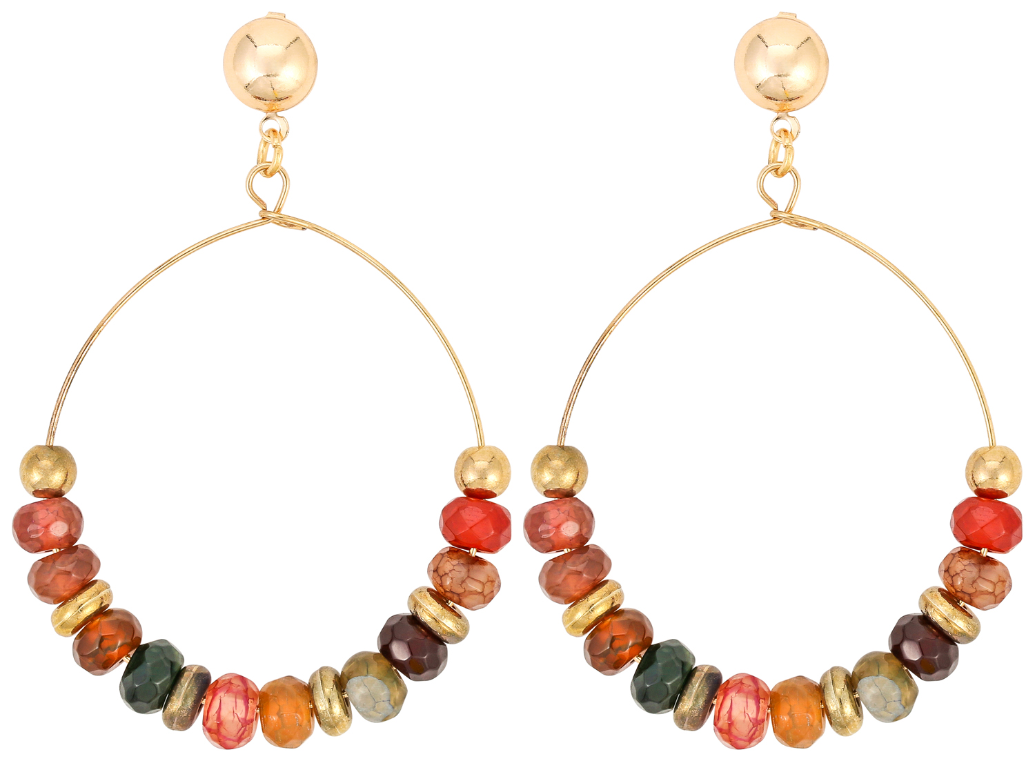 Boucles d'oreilles - Colourful Agate