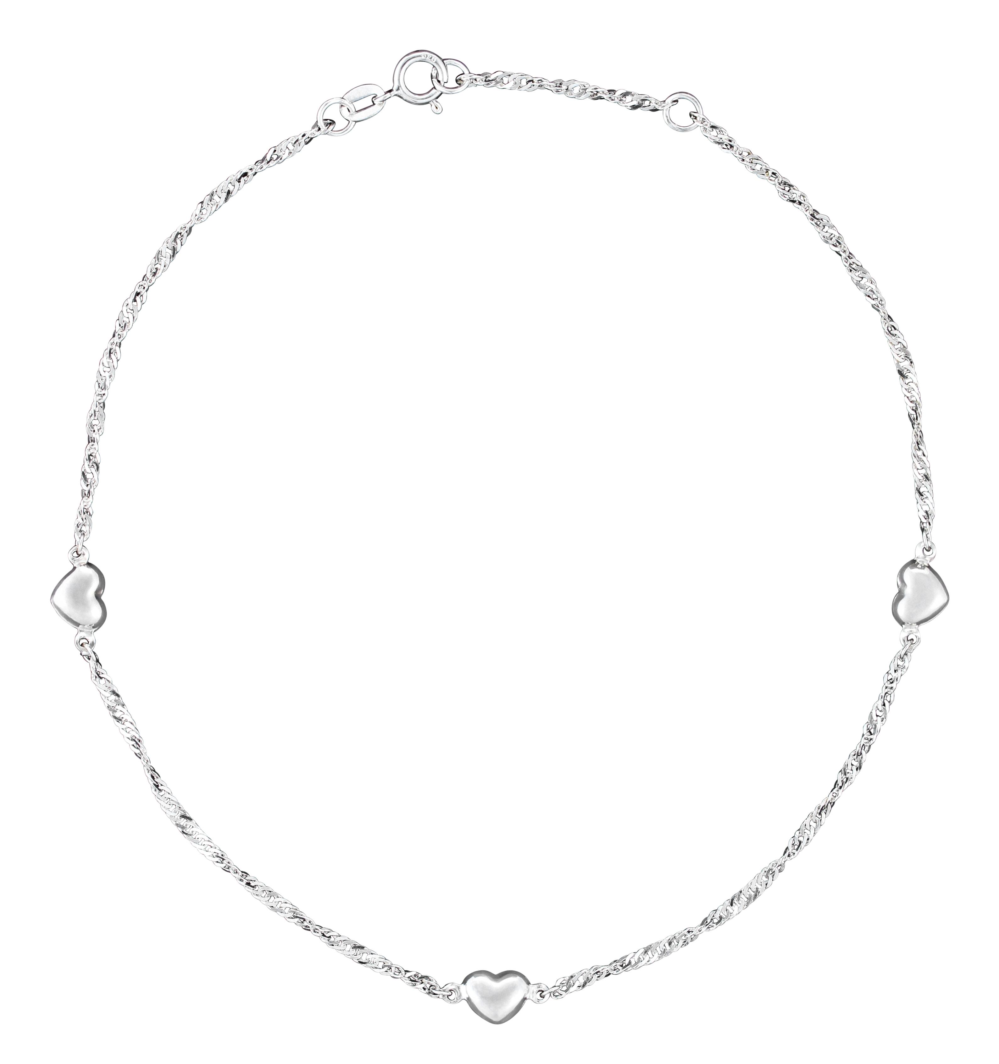 Anklet - Silver Hearts
